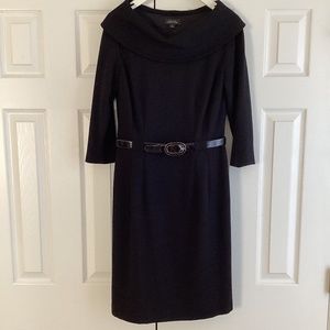 Tahari Black midi dress
